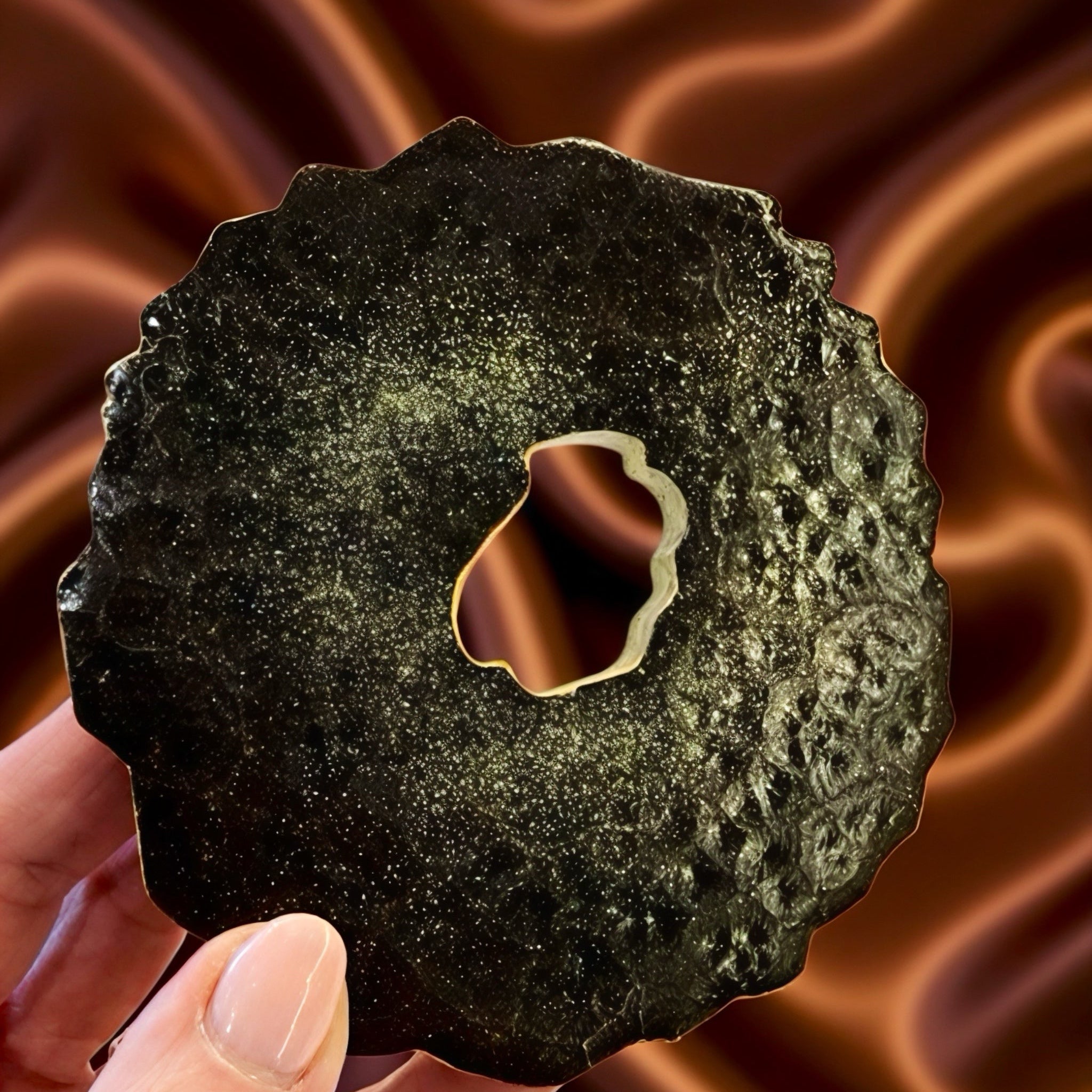 Handmade edible geode crystal candy slices with edible gold leaf – artisanal Japanese kohakutou in assorted flavors and colors