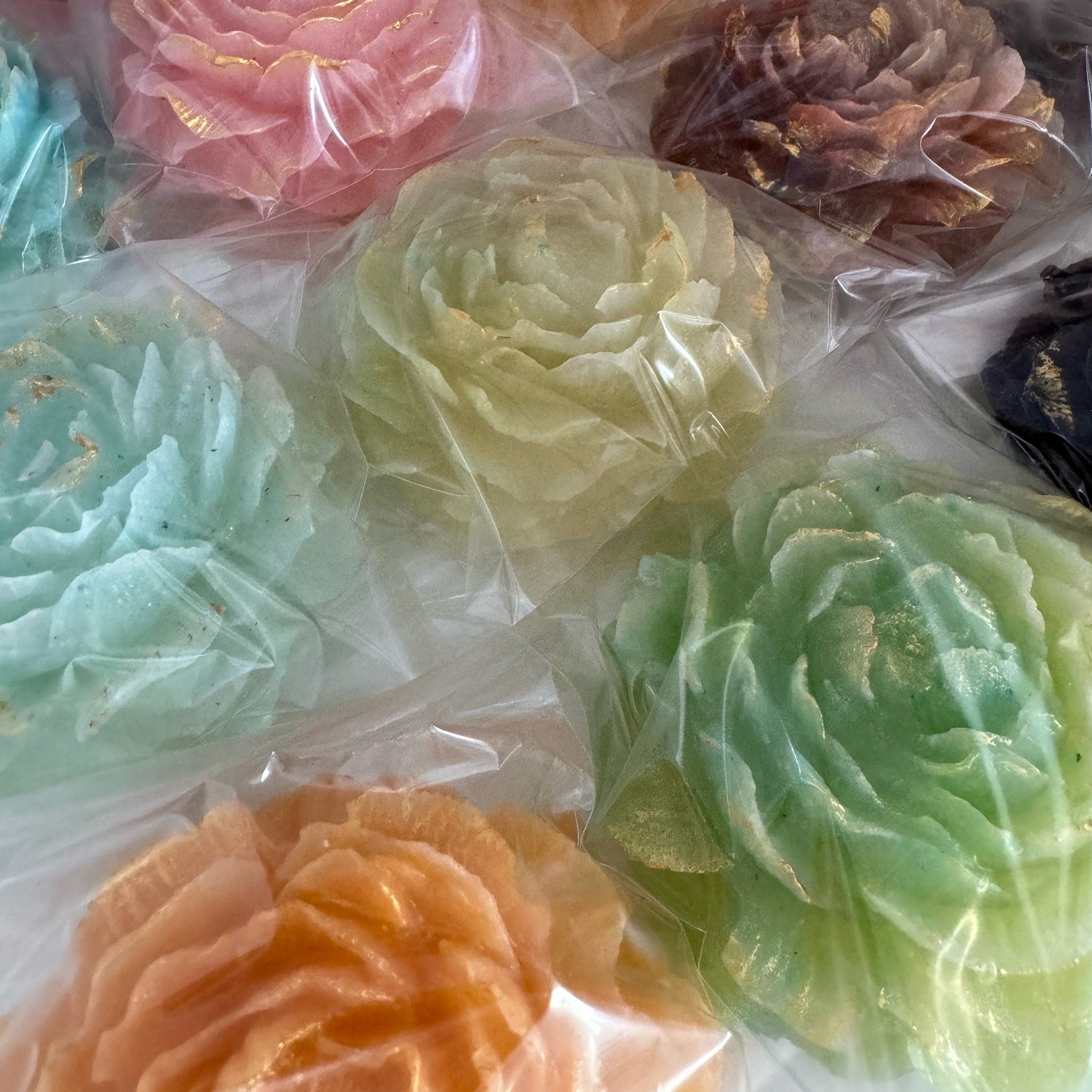 Crystal Candy Edible GEM Peony rose flower, Kohakutou Candy, Edible Crystal, ASMR viral TikTok candy, Vegan, Gluten-Free, Dairy- Free Candy
