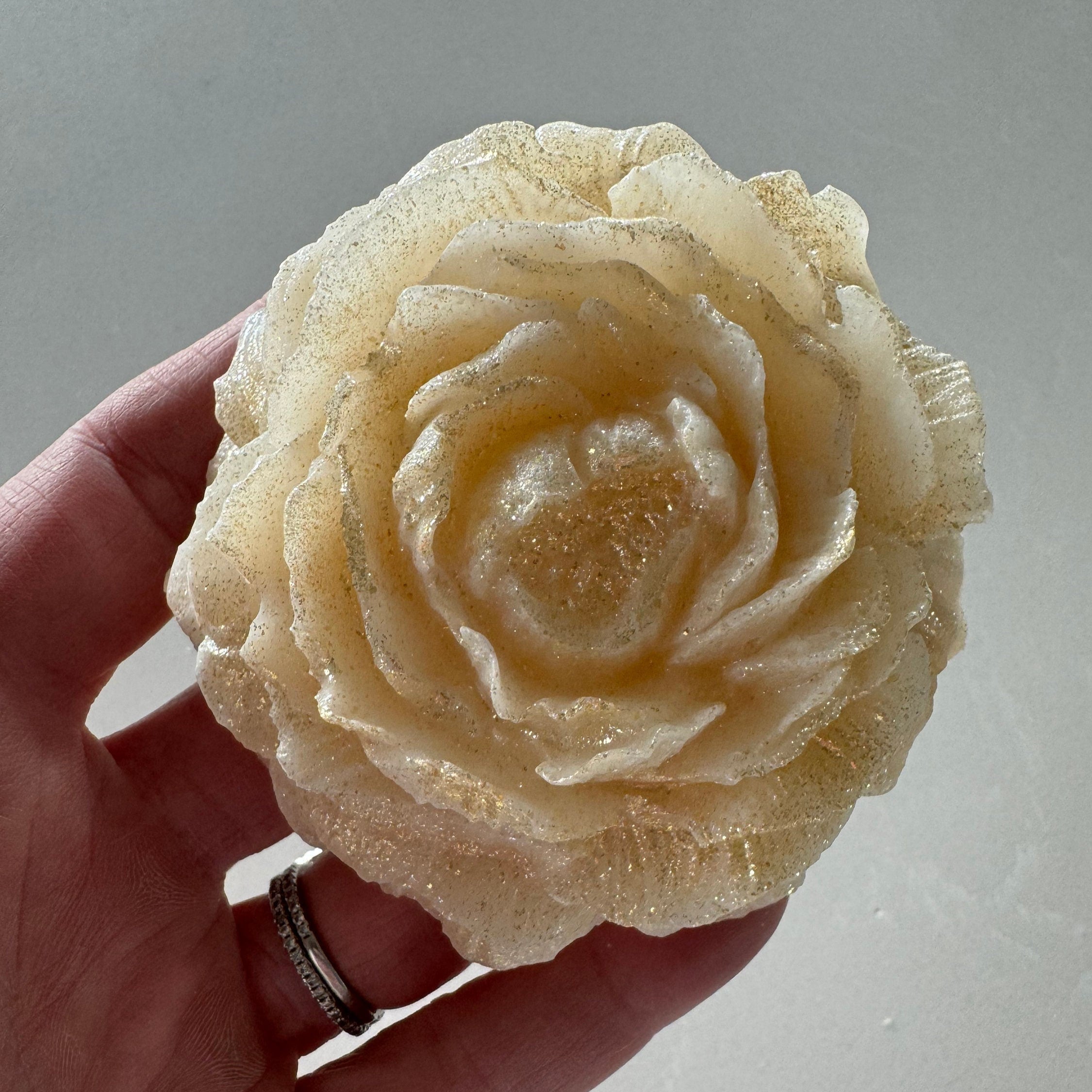 Crystal Candy Edible GEM Peony rose flower, Kohakutou Candy, Edible Crystal, ASMR viral TikTok candy, Vegan, Gluten-Free, Dairy- Free Candy