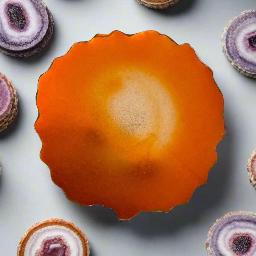 Edible Geode Crystal Candy Agate Slices Kohakutou gemstone-inspired treats with Assorted Flavors and Gold Finish. ASMR tiktok candy