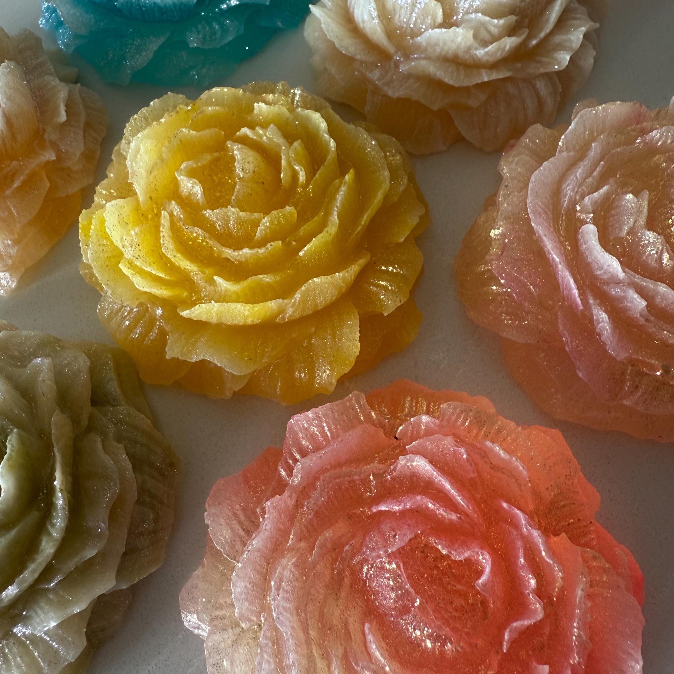 Crystal Candy Edible GEM Peony rose flower, Kohakutou Candy, Edible Crystal, ASMR viral TikTok candy, Vegan, Gluten-Free, Dairy- Free Candy