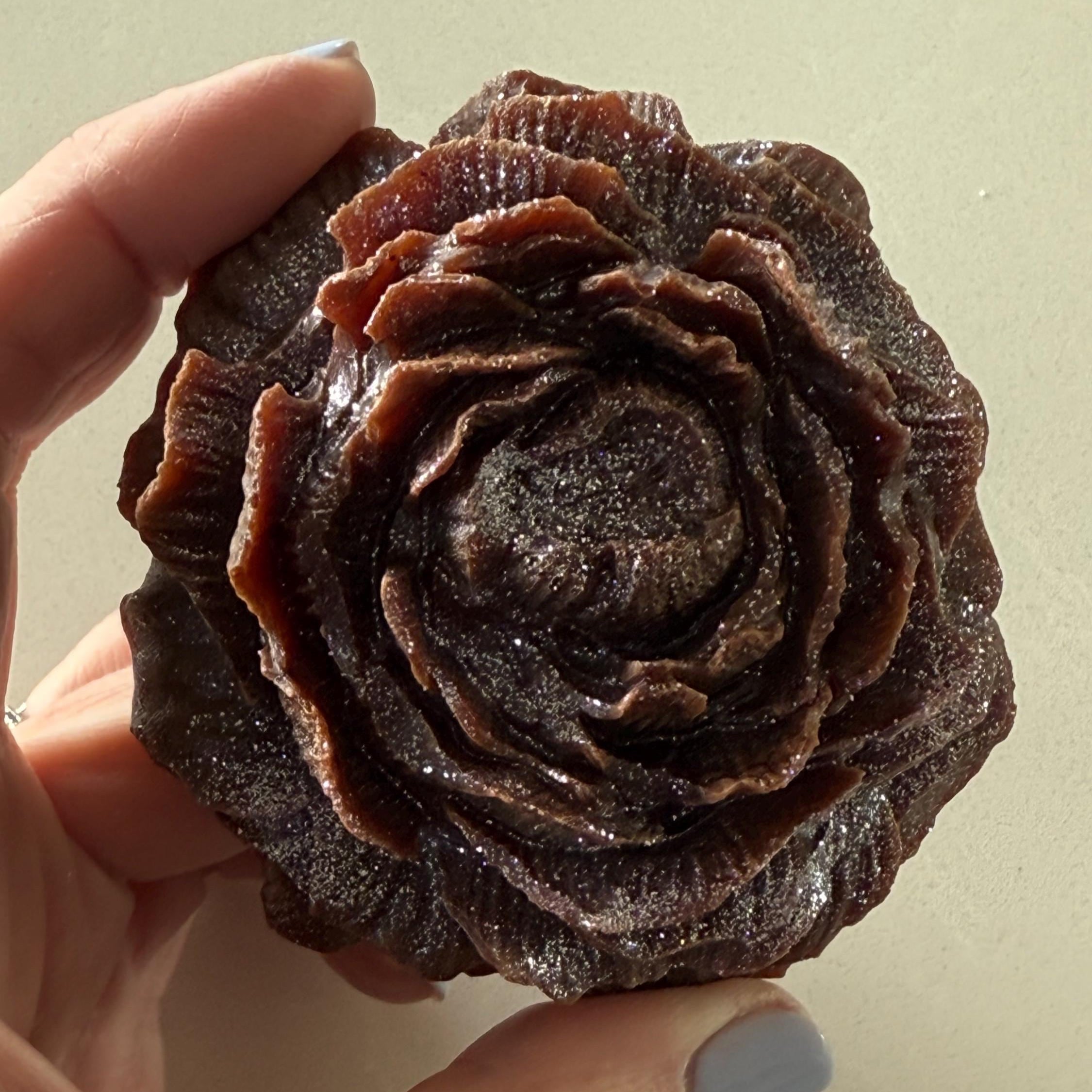 Crystal Candy Edible GEM Peony rose flower, Kohakutou Candy, Edible Crystal, ASMR viral TikTok candy, Vegan, Gluten-Free, Dairy- Free Candy