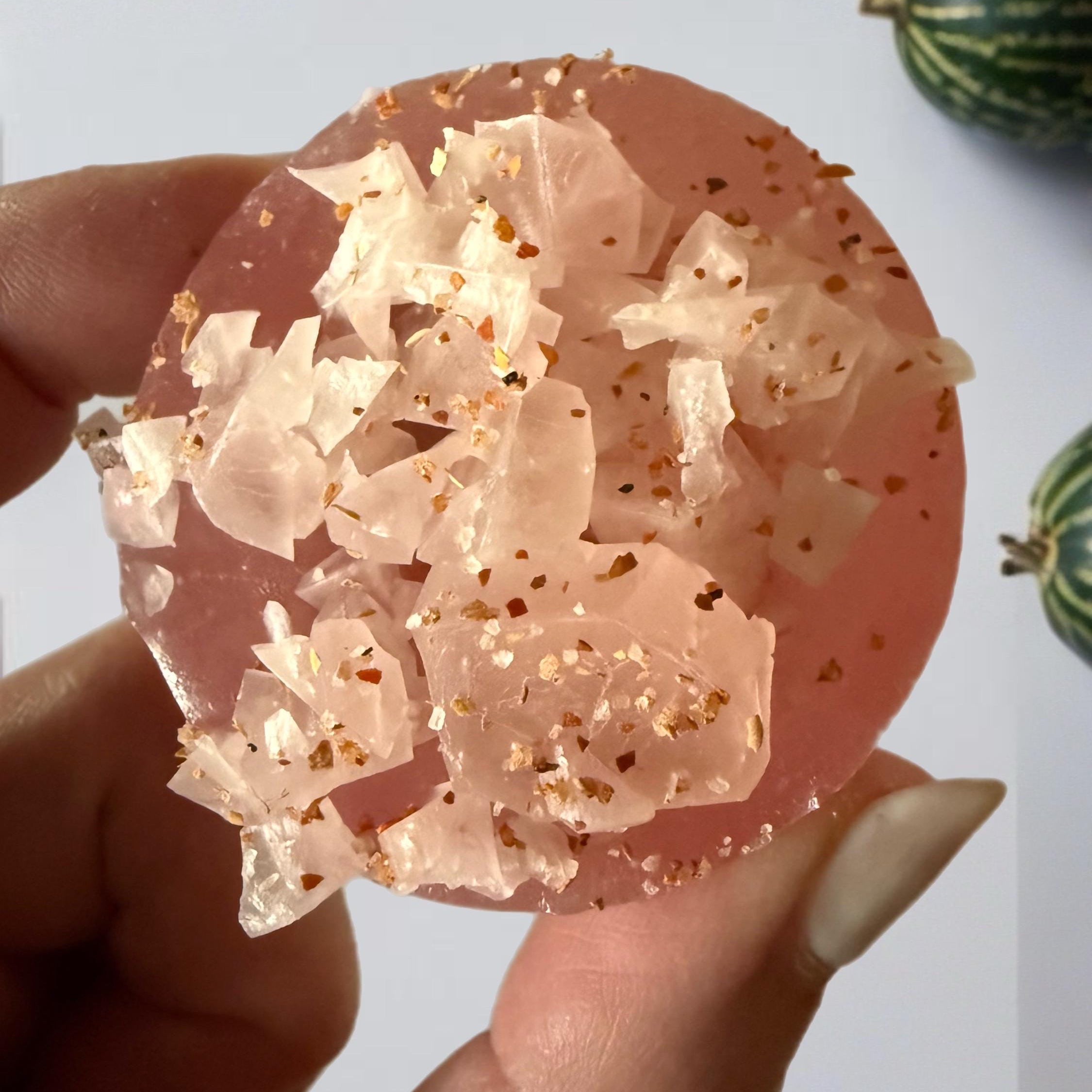 Crystal candy filled with fruity Tajin watermelon or mango gummies, chili lime candy, spicy sweet, bold flavor, gluten-free kohakutou